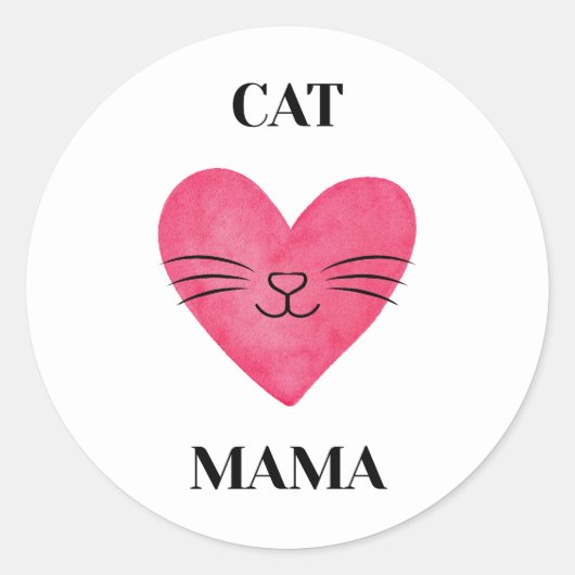 Sticker Rond Cute Cat Mama (Devant)