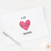 Sticker Rond Cute Cat Mama (Enveloppe)