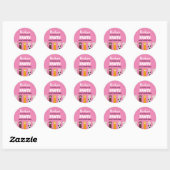 Sticker Rond Cute Cat Paws Enfants Pawty Animaux Fête d'anniver (Feuille)