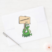 Sticker Rond Cute Caterpillar avec signe,<PERSONALIZE> (Enveloppe)
