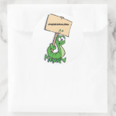 Sticker Rond Cute Caterpillar avec signe,<PERSONALIZE> (Sac)