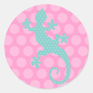 Sticker Rond Cute Chameleon