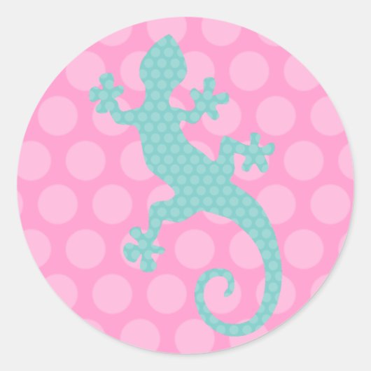 Sticker Rond Cute Chameleon (Devant)