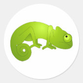 Sticker Rond Cute Chameleon - Vert (Devant)