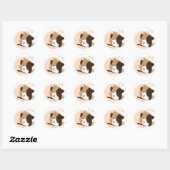 Sticker Rond Cute chat (Feuille)