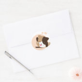 Sticker Rond Cute chat (Enveloppe)