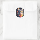 Sticker Rond Cute chat (Sac)