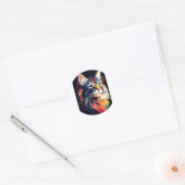 Sticker Rond Cute chat (Enveloppe)
