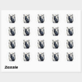 Sticker Rond Cute chat (Feuille)