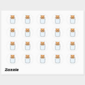 Sticker Rond Cute chat dans une poche (Feuille)