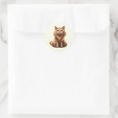 Sticker Rond Cute chat gingembre kawaii chatons, animaux domest (Sac)