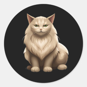 Sticker Rond Cute chat kawaii chatons, animaux domestiques, ani