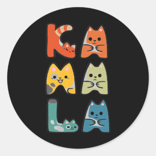 Sticker Rond Cute Chat Letting Positif