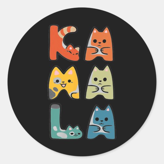 Sticker Rond Cute Chat Letting Positif (Devant)