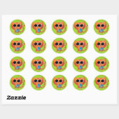 Sticker Rond Cute chat orange avec étoile (Feuille)