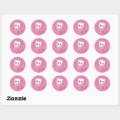 Sticker Rond Cute chaton (Feuille)