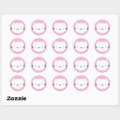 Sticker Rond Cute Chats - Blanc Kawaii Kitten (Feuille)
