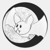 Sticker Rond Cute chauve-souris et Pleine lune Halloween (Devant)