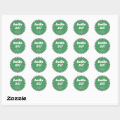 Sticker Rond Cute Checkerboard Rose Vert 21e anniversaire Perso (Feuille)