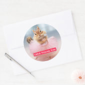 Sticker Rond Cute Chipmunk Ballerina en tutu au Dance Studio (Enveloppe)