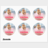 Sticker Rond Cute Chipmunk Ballerina en tutu au Dance Studio (Feuille)