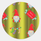 Sticker Rond Cute Christmas Gnomes (Devant)