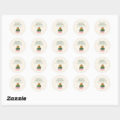 Sticker Rond Cute Christmas Holidays Gift From Personalized  (Feuille)