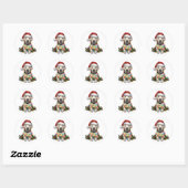 Sticker Rond Cute Christmas Labrador Retriever (Feuille)