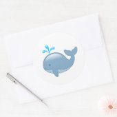 Sticker Rond Cute Chubby Cartoon Whale (Enveloppe)