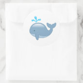Sticker Rond Cute Chubby Cartoon Whale (Sac)