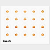 Sticker Rond Cute Citrouille Jack-o'-lantern Turtle Mer Hallowe (Feuille)