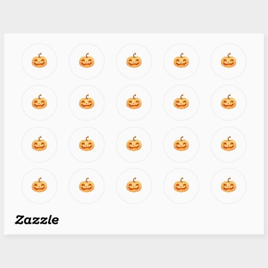 Sticker Rond Cute Citrouille Jack-o'-lantern Turtle Mer Hallowe (Feuille)