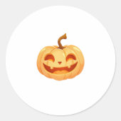 Sticker Rond Cute Citrouille Jack-o'-lantern Turtle Mer Hallowe (Devant)