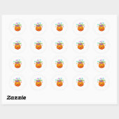 Sticker Rond Cute Citrouille Unicorn Pour Halloween (Feuille)