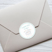 Sticker Rond Cute Cloud Raindrops Baby shower neutre pour les f