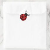 Sticker Rond Cute coccinelle - Rouge et Noir (Sac)
