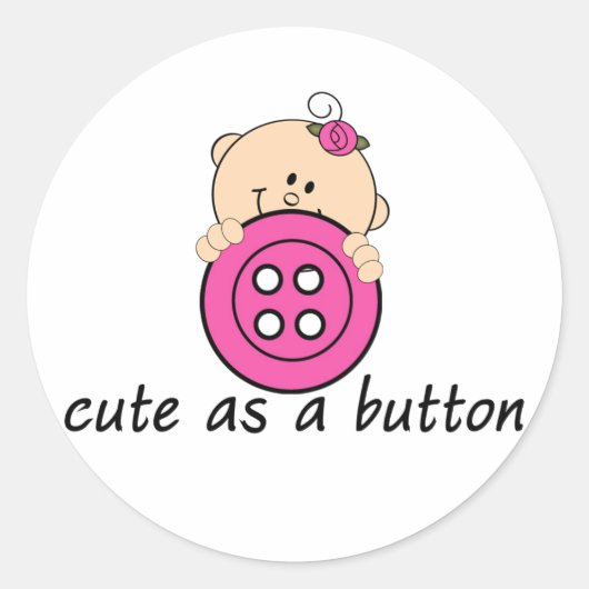 Sticker Rond Cute comme une ROSE Bouton (Devant)