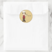 Sticker Rond Cute conception de pizza (Sac)
