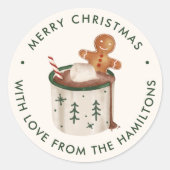 Sticker Rond Cute Cookies and Cocoa Christmas (Devant)