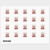 Sticker Rond Cute Corgi Love (Feuille)