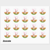 Sticker Rond Cute Corgi Pâques Bunny Party (Feuille)