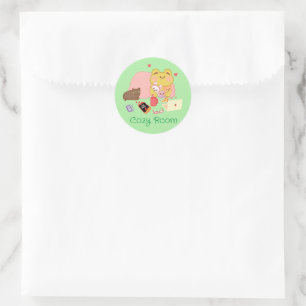 Sticker Rond Cute Cosy Introvert Cottagecore Frog