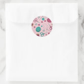 Sticker Rond Cute couture à thème Motif rose (Sac)