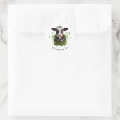 Sticker Rond Cute Cow Farm Grange personnalisée (Sac)