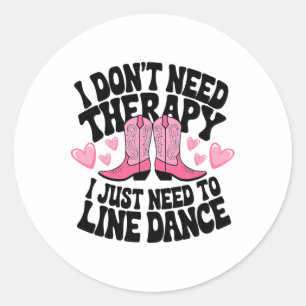 Sticker Rond Cute Cowgirl Boots Country Line Danser Dames We