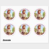 Sticker Rond Cute Cowgirl personnalisable (Feuille)