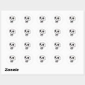 Sticker Rond Cute Crâne - Amusant Goth Lover (Feuille)