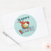 Sticker Rond Cute Crawfish Joyeux Pâques (Enveloppe)