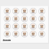 Sticker Rond Cute Crazy Cow Farm Theme 1st Birthday (Feuille)