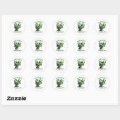Sticker Rond Cute Crazy Frog Farm Theme 1st Birthday (Feuille)